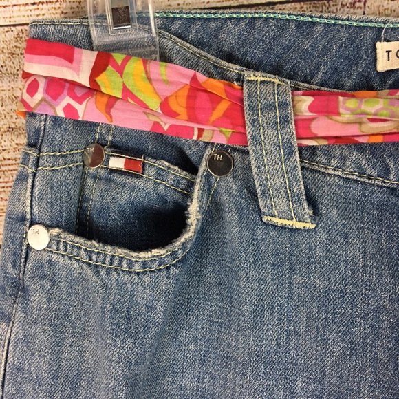 Tommy Hilfiger Jeans Distressed Mid Rise Tie Belt - Picture 3 of 8